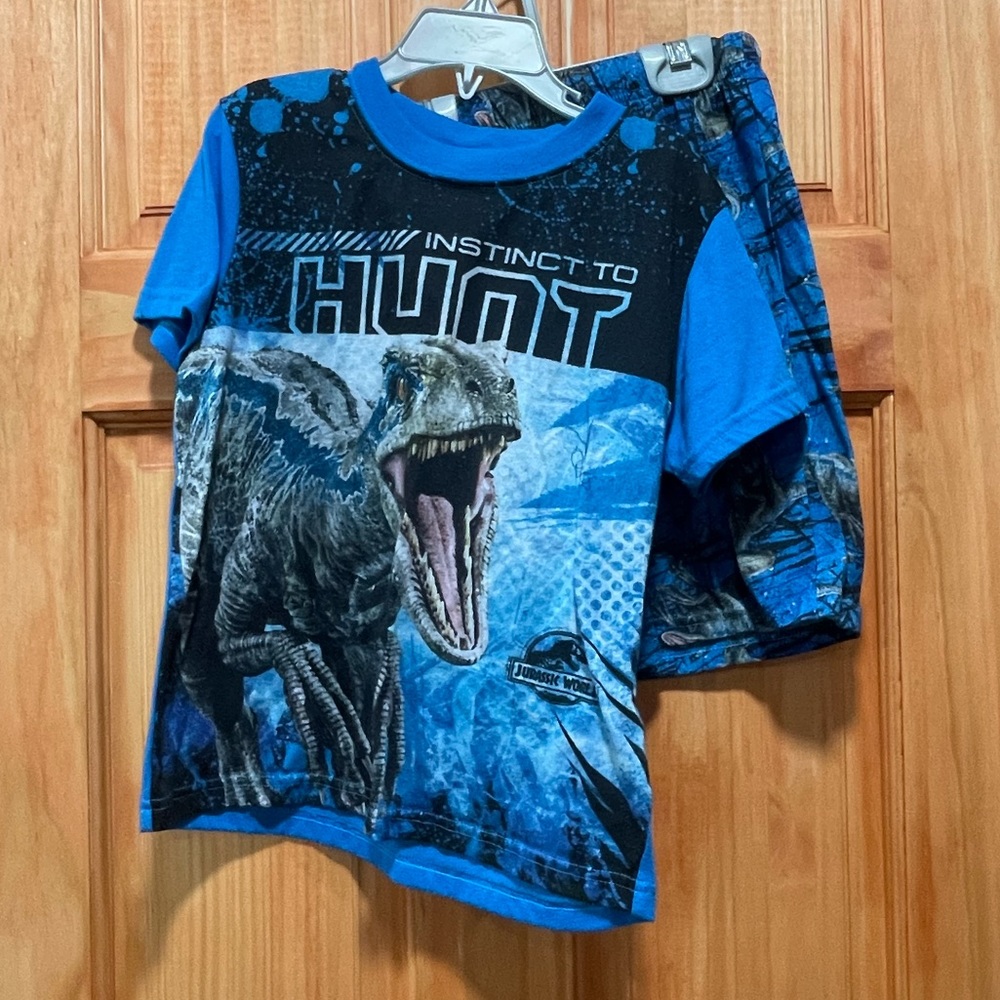 2 Pc. Jurassic World BLUE Raptor PJ Pajama Summer Shorts Set S 6/7